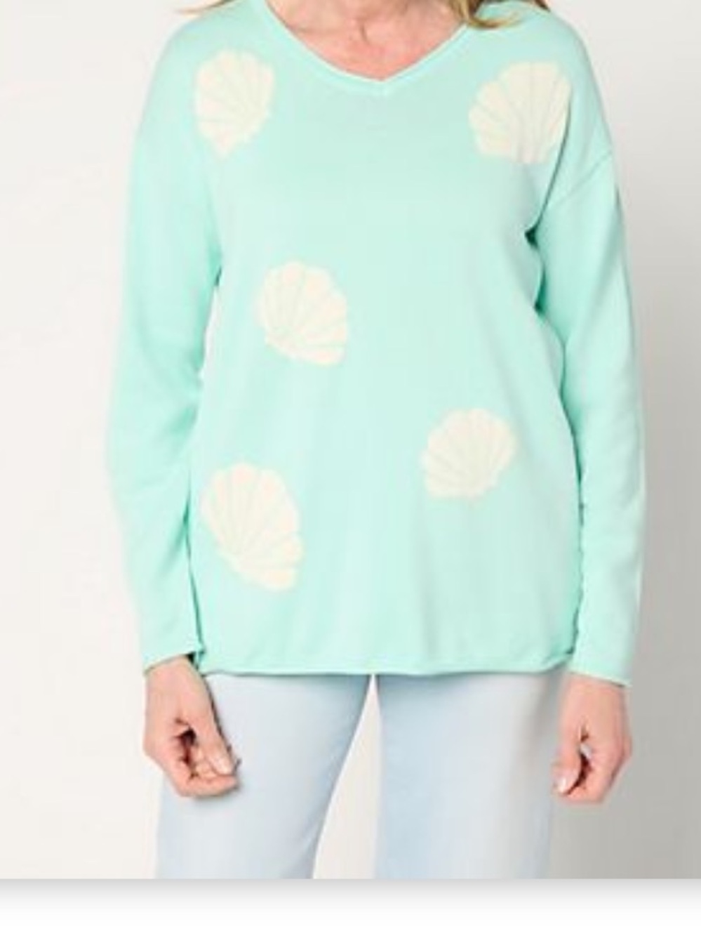 Belle Beach by Kim Gravel
Cute as Shell Sweater
Island Blue Size 1X